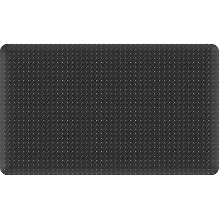 Antifatigue Mat, 3 ft L x 5 ft W, 15/16 in Thickness, Vinyl, Solid Black