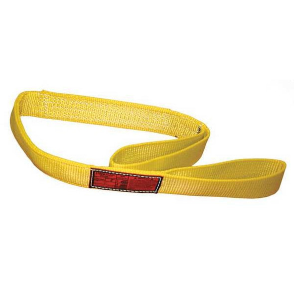 Synthetic Web Sling, Type 3, 18 ft L, 2 in W, Nylon, Yellow