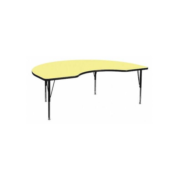 Kidney Activity Table, 48" W, 96" L, 25.125" H, Laminate, Yellow
