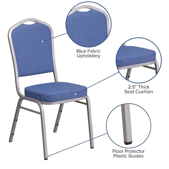 Flash Furniture Blue Fabric Banquet Chair,PK4 4-FD-C01-S-7-GG