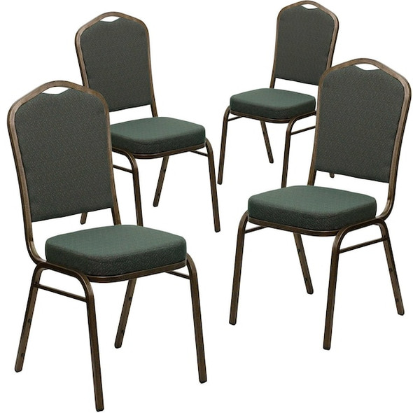 Flash Furniture Green Fabric Banquet Chair,PK4 4-FD-C01-GOLDVEIN-0640-GG