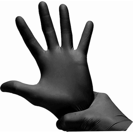 Disposable Gloves, 5 mil Palm, 2XL, 100 PK, Black