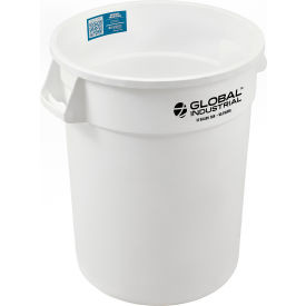 Global Industrial Plastic Trash Can - 32 Gallon White