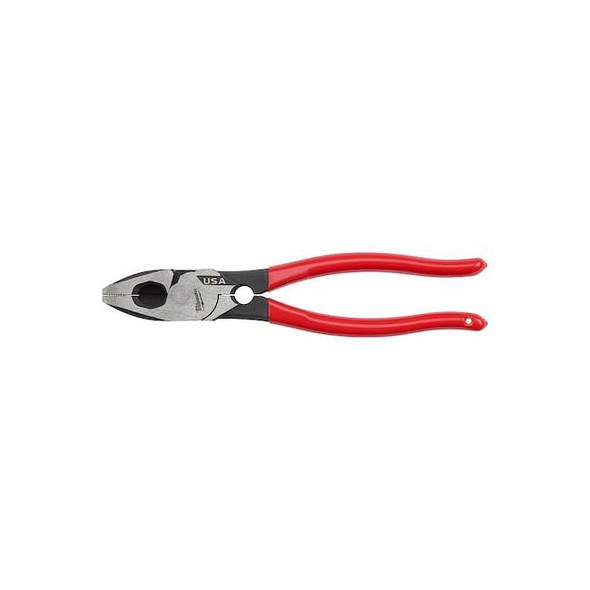 9 in. Lineman's Dipped Grip Pliers with Thread Cleaner (Made in USA)