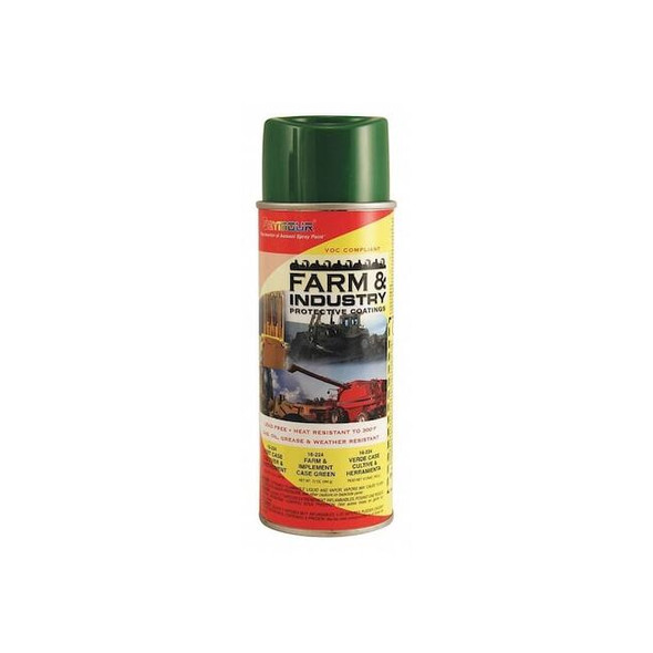 Rust Preventative Spray Paint, Green, High-Gloss, Solvent, 12 oz