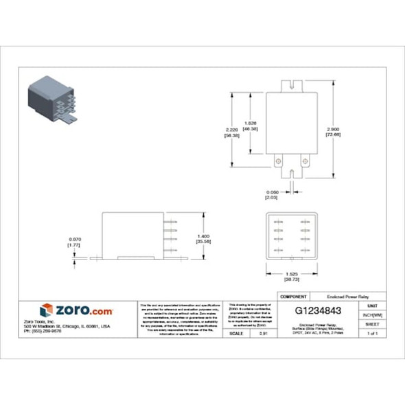 Side Flange, Enclosed Power Relay, Octal, 10 A, 8 Pins, Quick Connect  MJN2CE-AC24