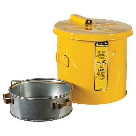 Justrite Dip Tank, Steel, 3.5 gal, Yellow 27613