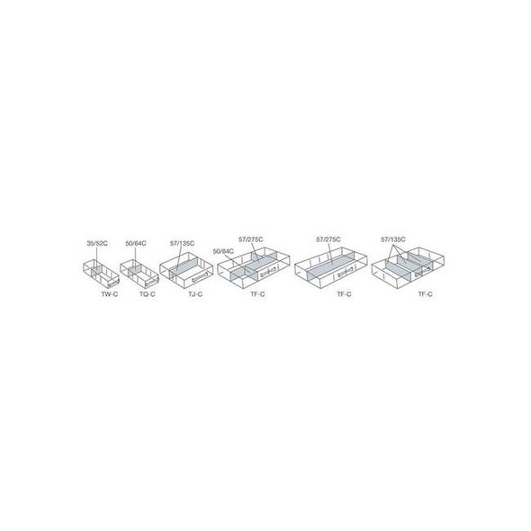 Plastic ESD Bin Divider, Not Applicable D x 1/8 in H x 1 1/4 in W, 25 PK