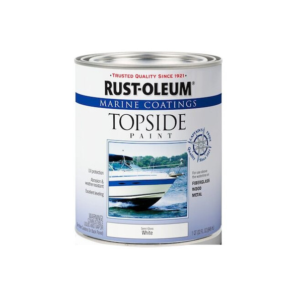 Rust-Oleum Marine Coatings Topside Paint, White, Semi-Gloss 1 Qt 396960