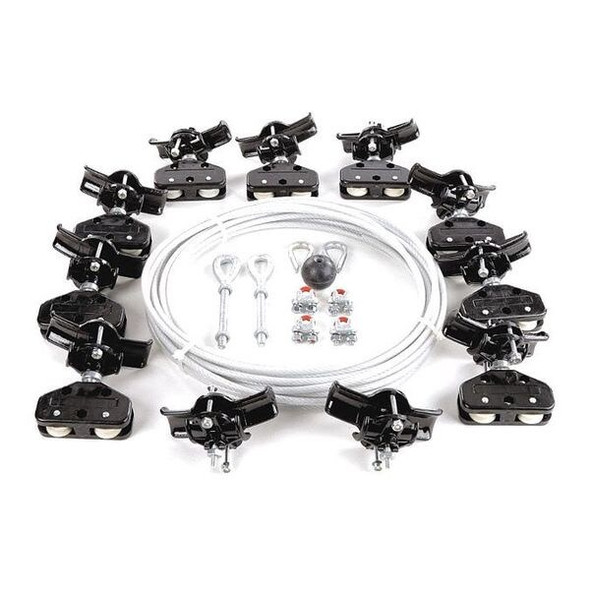 Dayton Festoon System Kit,1/4 In Rope,L 60 Ft 33N209