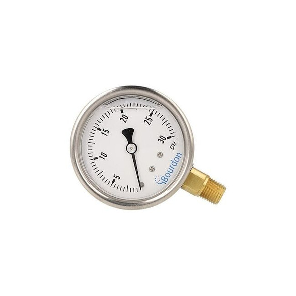 Bourdon Pressure Gauge, 1/4 in NPT, Bottom Location MAX3-D52.H17