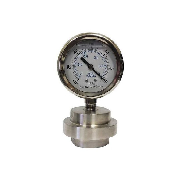 Kodiak Controls Vacuum Gauge,1/4 in. FNPT KC301L2530/0/DSM3511LP