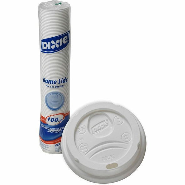 Dixie Small Hot Cup Lids by GP Pro - Dome - Plastic - 100 / Pack