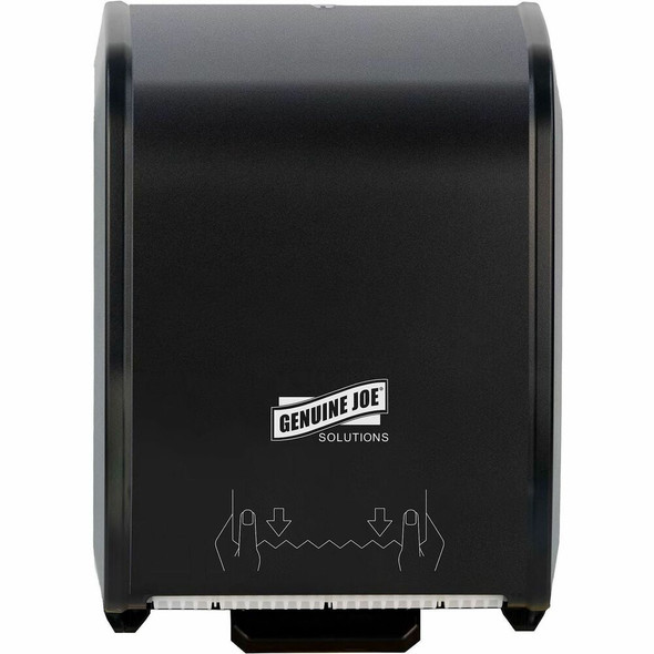 Genuine Joe Touchless Towel Dispenser - Black - Touch-free, Refillable - 1 Each