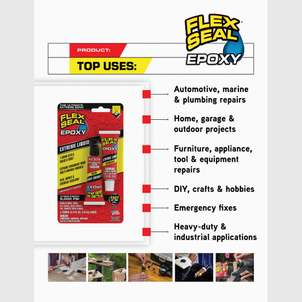 Flex Seal Epoxy 0.85 Fl. Oz. Extreme Liquid, Black EFSBLKR25 613179