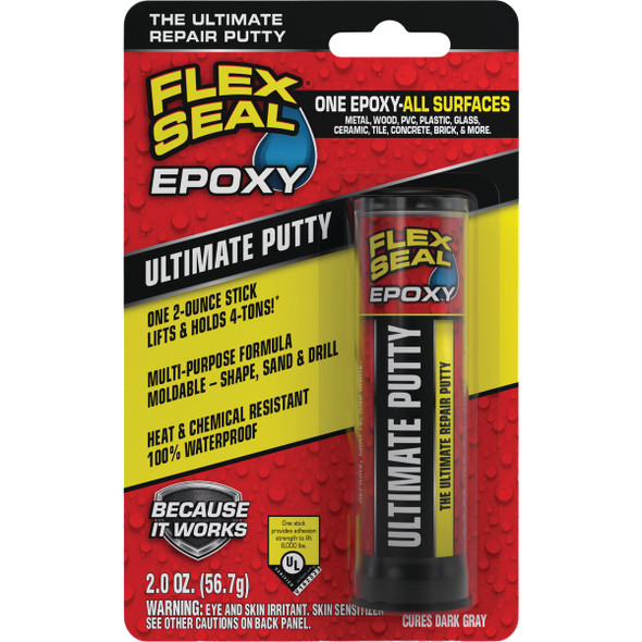Flex Seal Epoxy 2 Oz. Ultimate Putty, Dark Gray EFSGRYR15P