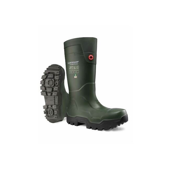 Dunlop Rubber Boot,Black; Green,Men's,7 Sz,PR LPLKL01.07