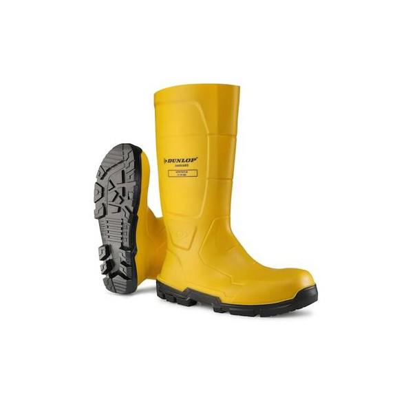Dunlop Rubber Boot, 7D, Knee, Yellow, PR NA2JF02.US.07