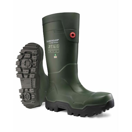 Dunlop Rubber Boot,Black; Green,Men's,5 Sz,PR LPLKL01.05