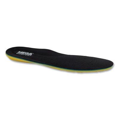 Energysole Anti-Fatigue Insole, Men's 14 and 15, Dual Layer Memory Foam, Black/ Yellow