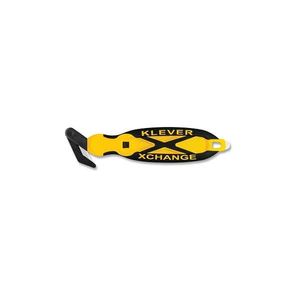 XChange Safety Cutter, Wide Head, 7 in L, Straight Blade, Steel, Plastic Handle, Yellow