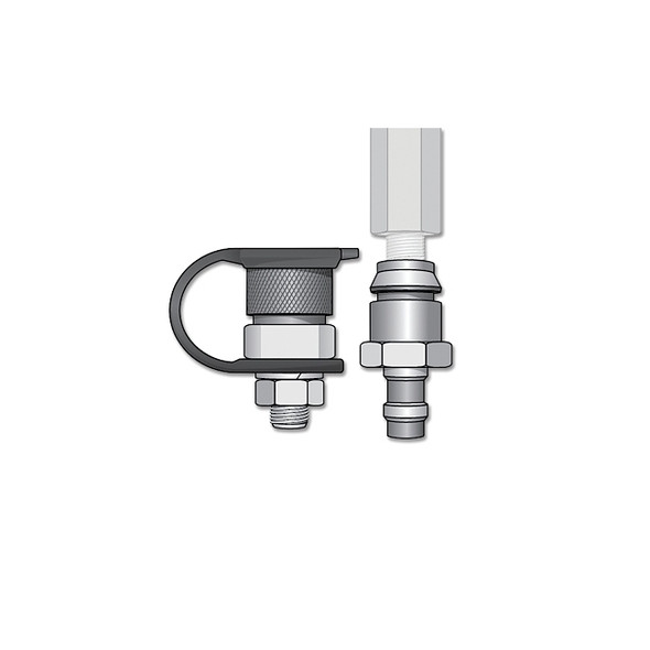 Warning Whip Quick Disconnect Base Mount, Non-Lighted, Female/Male QD w/Debris Cap and Protective Boot, Kit