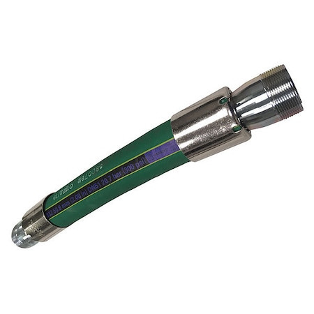 Boston Chemical Hose Assembly,3/4" ID x 10 ft. H052312-GRN-10-SS-MPT