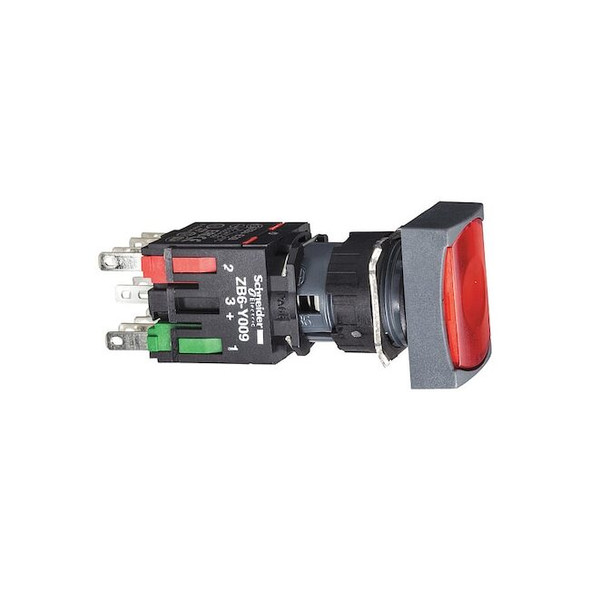 Schneider Electric Illuminated Push Button, 16 mm, 1NO/1NC, Red XB6DF4B5B