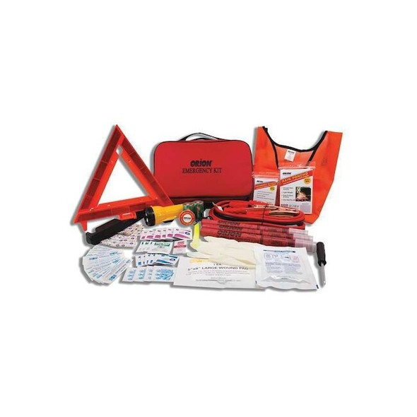 Deluxe Roadside Emergency Kit with Warning Triangle, 79-Piece, Carrying Case