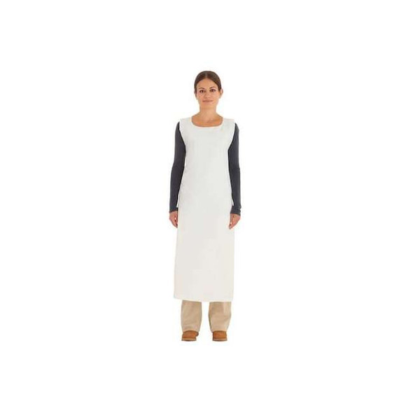 Ansell Apron, Vinyl, White, 44 in, Universal 56-016