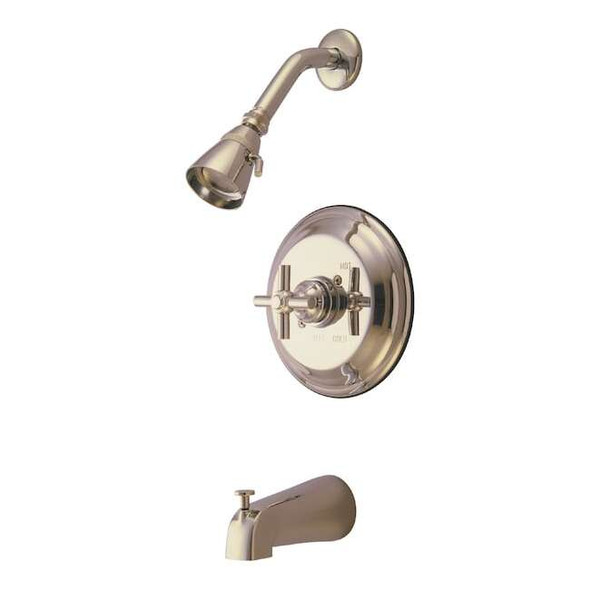 Kingston Brass Tub and Shower Faucet Brushed Nickel, Wall Mount KB2638EXT