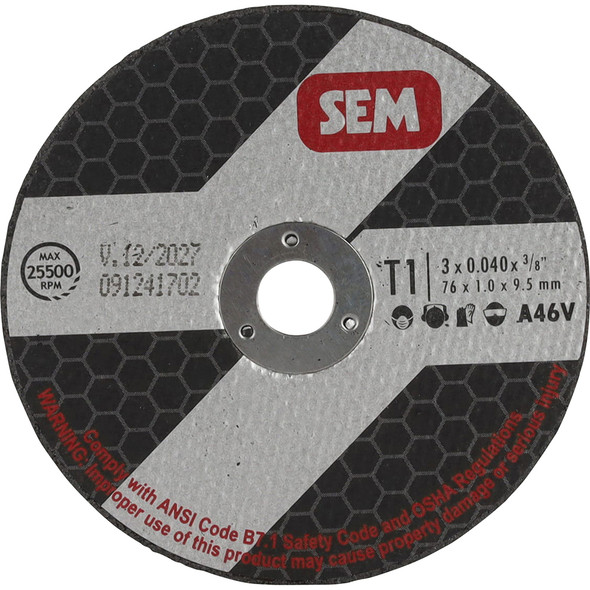 SEM 3in 1/16in Cutoff Wheel, 5/Pack SA30016