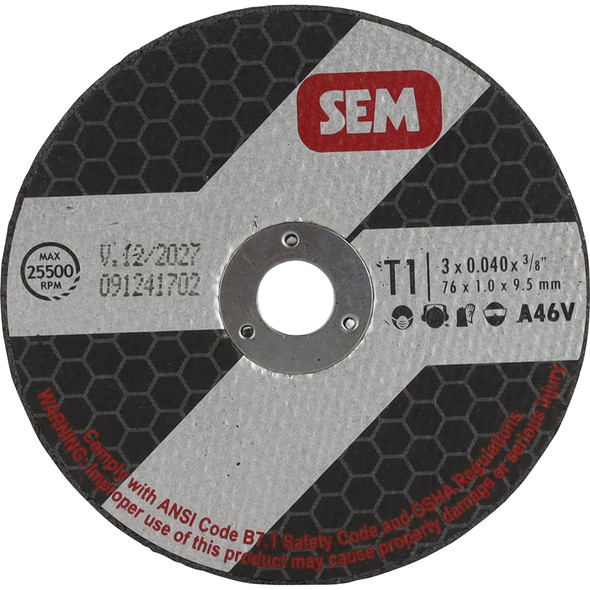 SEM 3in 1/16in Cutoff Wheel, 5/Pack SA30016