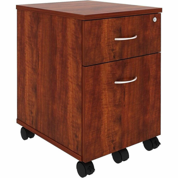 Lorell File Cabinet - for File, Box - Mobility - Cherry - No