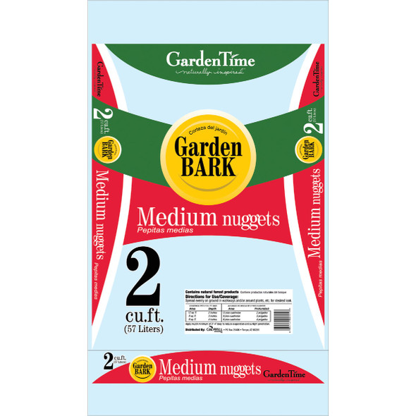 Garden Time 2 Cu. Ft. Medium Pine Decorative Bark Mulch Nuggets GT 00121