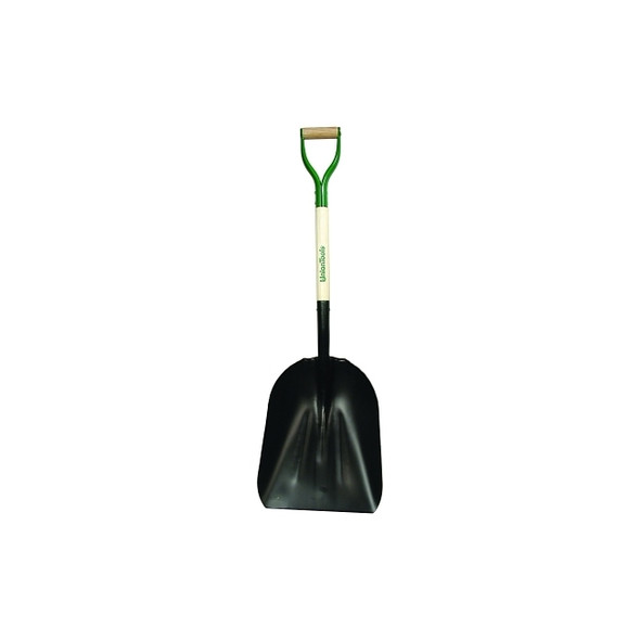 Steel Scoops, 19 in x 15 in Blade, 27 in White Ash Steel D-Grip Handle