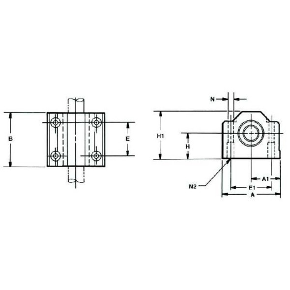 Thomson Pillow Block,1.500 In Bore,9.000 In L TWN24
