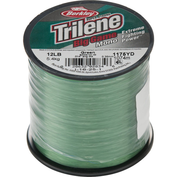 Berkley Trilene Big Game 12 Lb. 1175 Yd. Green Monofilament Fishing Line
