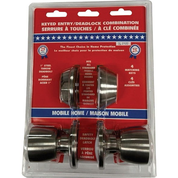 US Hardware Satin Mobile Home Entry Lockset D-084SC 215929