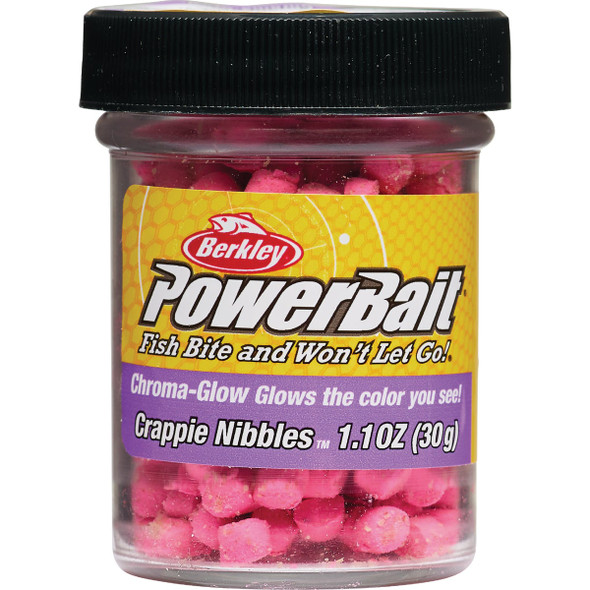 Berkley PowerBait Chroma-Glow Crappie Nibbles, Glow Pink CNGP