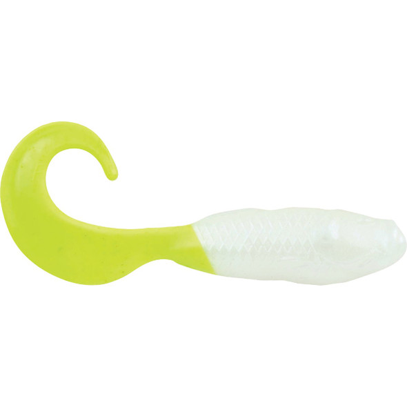 Berkley Gulp! Pearl White/Chartreuse Saltwater Swimming Mullet Fishing Lure