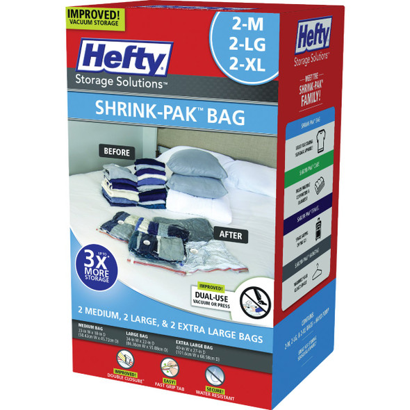 Hefty Shrink-Pak Vacuum Seal Variety Pack Storage Bag (6-Count) HFT-7052463-2