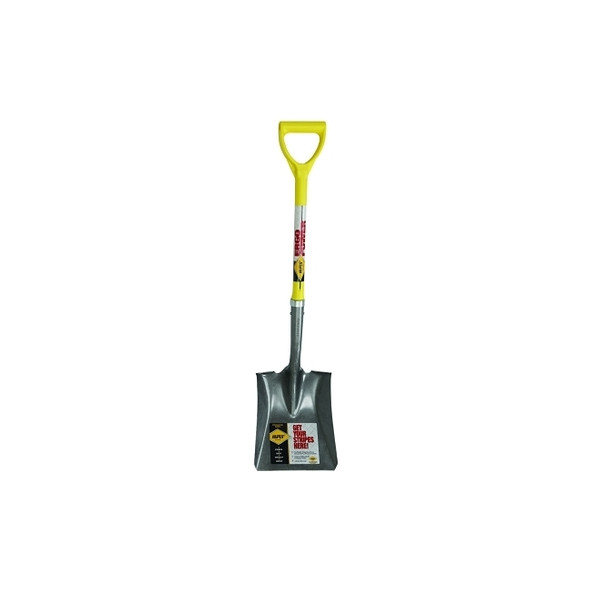 Ergo-Power Square Point Shovel, Heavy Gauge Back, 27" Fiberglass D-Handle