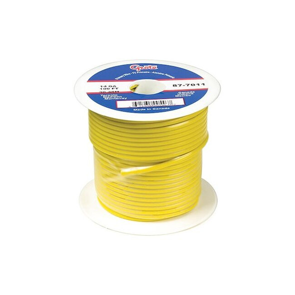 Primary Wire, GPT, 16 AWG, Copper, Yellow, PVC Jacket, Stranded Pack of 4