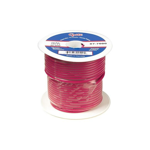 Primary Wire, GPT, 18 AWG, Copper, Red, PVC Jacket, Stranded Pack of 5