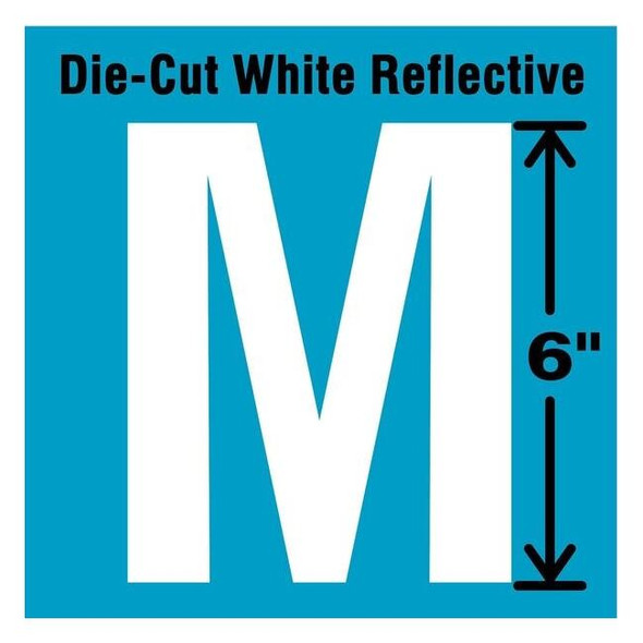 Stranco Letter Label, Vinyl, 6 in H, 3-7/8 in W DWR-6-M-EA