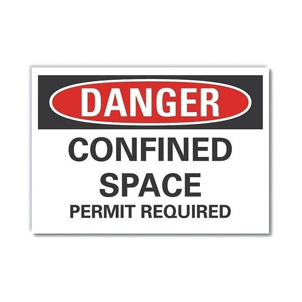 Danger Sign, 5 in H x 7 in W, Reflective Sheeting, Horizontal Rectangle