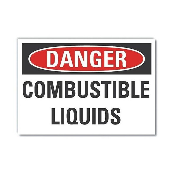 Danger Sign, 10 in H, 14 in W,Horizontal Rectangle, English, LCU4-0417-RD_14X10
