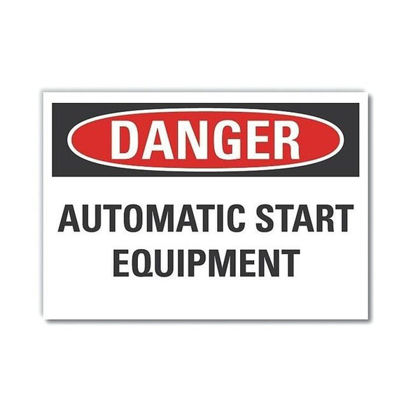 Danger Sign, 5 in Height, 7 in Width, Polyester, Horizontal Rectangle, English