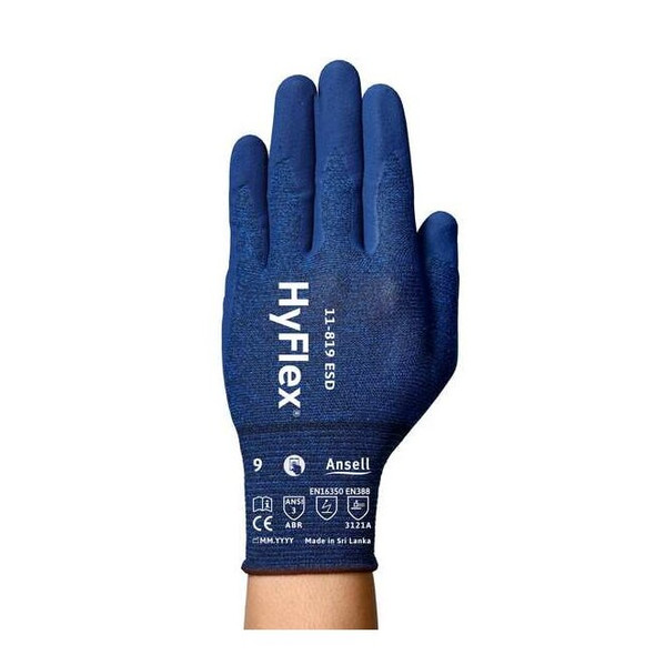 Ansell Multi-Purpose Gloves, Blue Coating; Dark Blue Liner, 7, 1 PR 11819VP